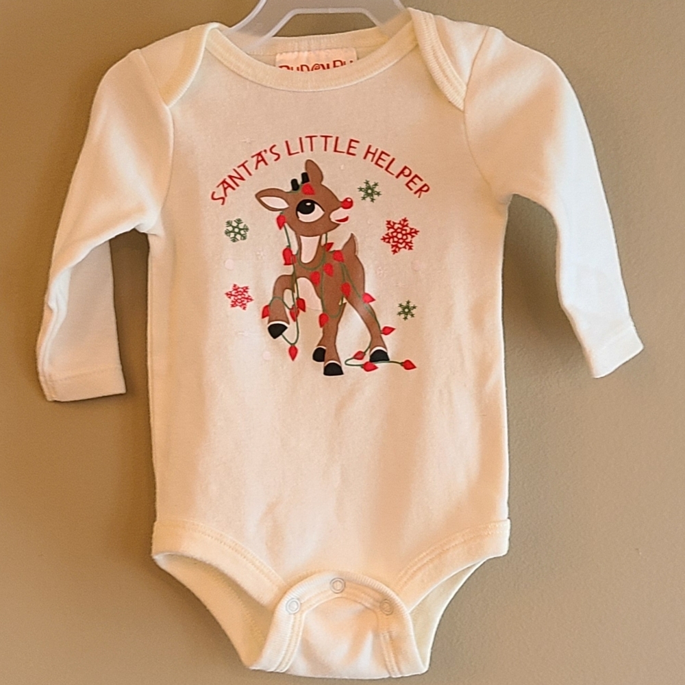 "Santa's Little Helper" long sleeved onesie/bodysuit